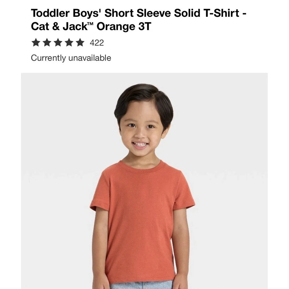 Cat & Jack Cotton T-shirt - Copper - 3T - Picture 4 of 4